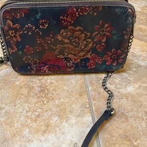 Patricia Nash Floral Black and Red Shoulder Bag